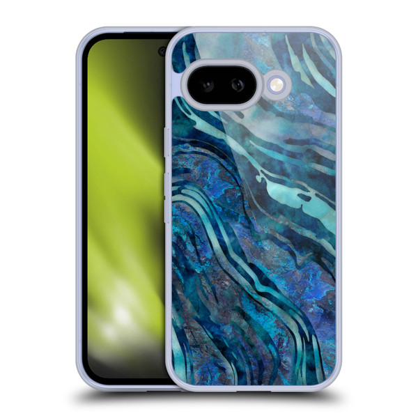 LebensArt Geo Liquid Marble Blue Tea Soft Gel Case for Google Pixel 9A