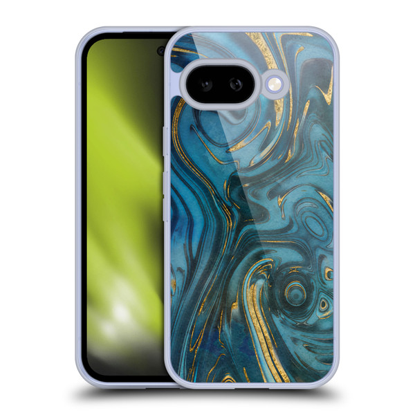 LebensArt Geo Liquid Marble Cerulean Dreams Soft Gel Case for Google Pixel 9A
