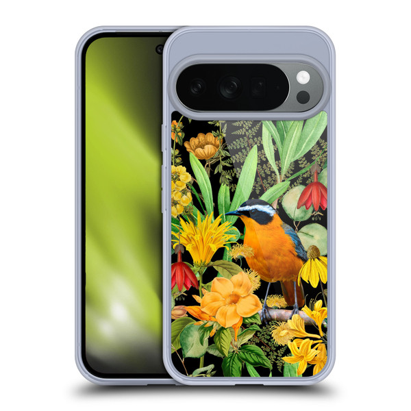 LebensArt Jungle Plants And Animals Orange Bird Elements Soft Gel Case for Google Pixel 10