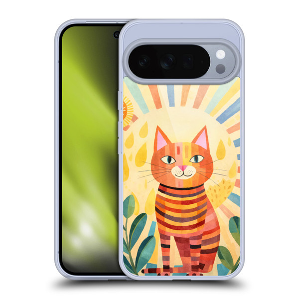 LebensArt Mix Art Stripes Whimsy Cat Soft Gel Case for Google Pixel 10 Pro XL