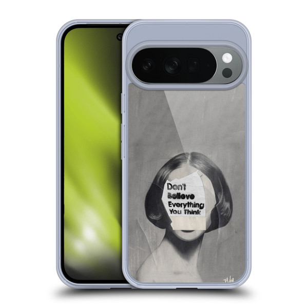 LouiJoverArt Black And White Think Soft Gel Case for Google Pixel 10