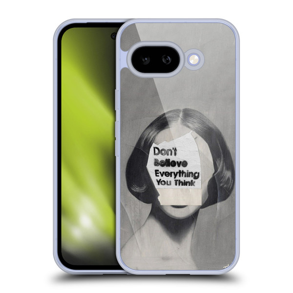 LouiJoverArt Black And White Think Soft Gel Case for Google Pixel 9A