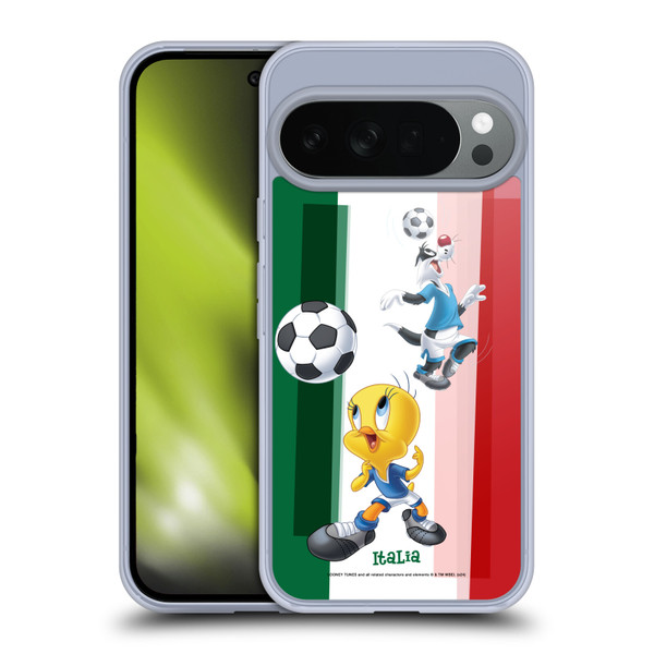 Looney Tunes Flag Graphics Italy Sylvester & Tweety Soft Gel Case for Google Pixel 10