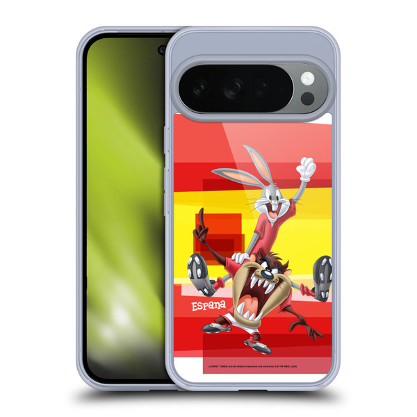Looney Tunes Flag Graphics Spain Taz & Bugs Bunny Soft Gel Case for Google Pixel 10