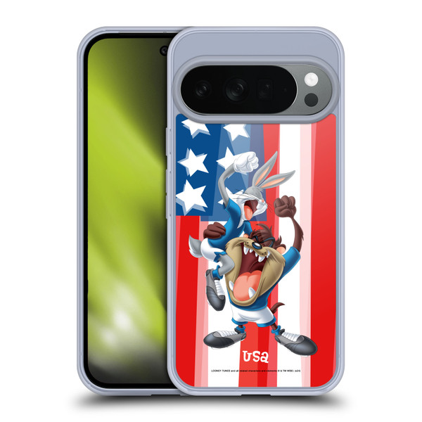Looney Tunes Flag Graphics USA Taz & Bugs Bunny Soft Gel Case for Google Pixel 10