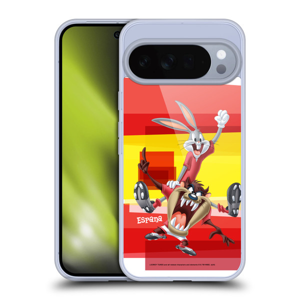 Looney Tunes Flag Graphics Spain Taz & Bugs Bunny Soft Gel Case for Google Pixel 10 Pro XL