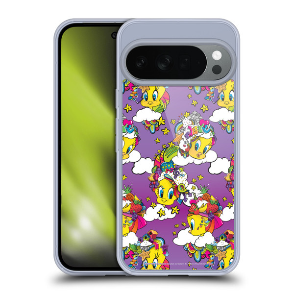 Looney Tunes Patterns Tweety Purple Soft Gel Case for Google Pixel 10
