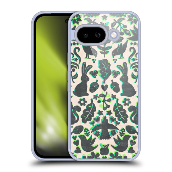 Micklyn Le Feuvre Animals Two Rabbits Folk Art Pattern Soft Gel Case for Google Pixel 9A