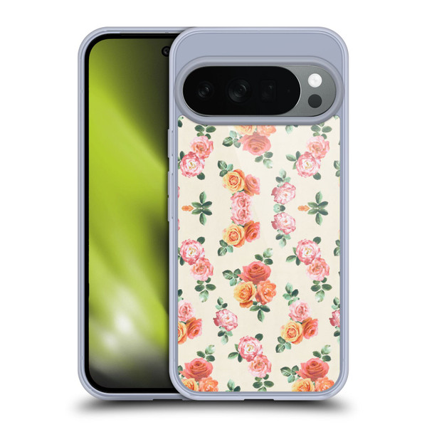 Micklyn Le Feuvre Florals Peach and Pink Roses Soft Gel Case for Google Pixel 10