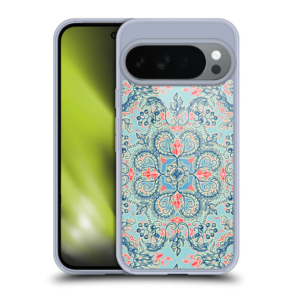 Micklyn Le Feuvre Floral Patterns Red And Blue Soft Gel Case for Google Pixel 10