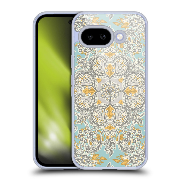Micklyn Le Feuvre Floral Patterns Grey And Yellow Soft Gel Case for Google Pixel 9A
