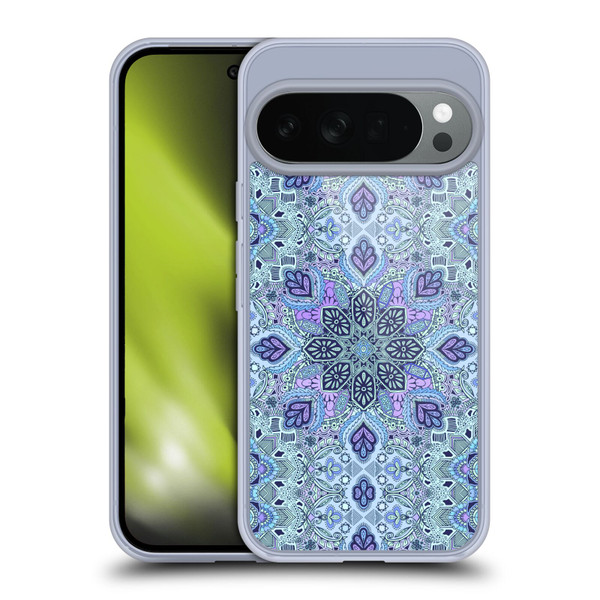 Micklyn Le Feuvre Mandala Navy Blue Mint and Purple Soft Gel Case for Google Pixel 10