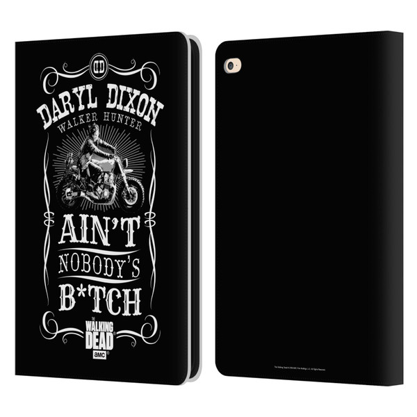 AMC The Walking Dead Daryl Dixon Biker Art Motorcycle Black White Leather Book Wallet Case Cover For Apple iPad Air 2 (2014)