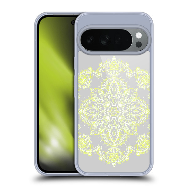 Micklyn Le Feuvre Mandala 3 Pale Lemon Yellow Lace Soft Gel Case for Google Pixel 10