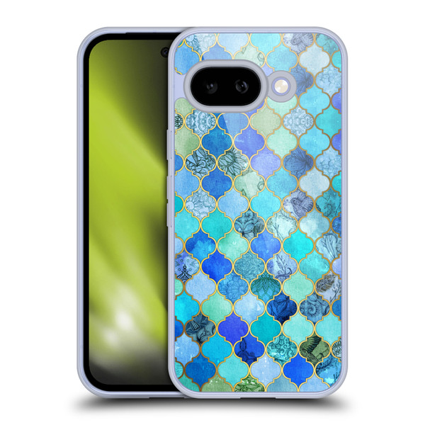 Micklyn Le Feuvre Moroccan Aqua and Gold Soft Gel Case for Google Pixel 9A