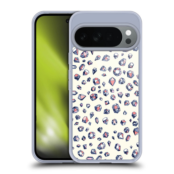 Micklyn Le Feuvre Patterns Navy and Coral Crystals Soft Gel Case for Google Pixel 10