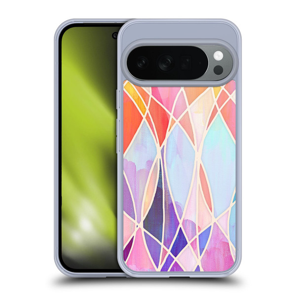 Micklyn Le Feuvre Patterns Purple and Peach Love Pastel Soft Gel Case for Google Pixel 10