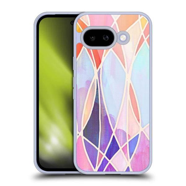 Micklyn Le Feuvre Patterns Purple and Peach Love Pastel Soft Gel Case for Google Pixel 9A