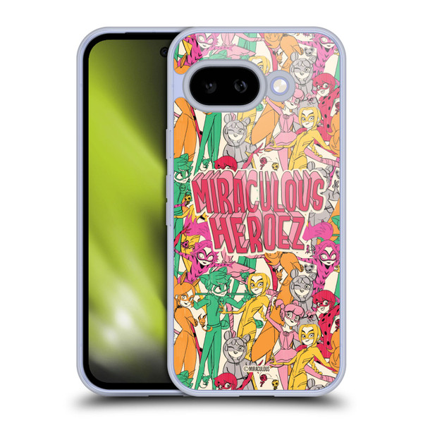 Miraculous Ladybug Sketches Heroes Pattern Soft Gel Case for Google Pixel 9A