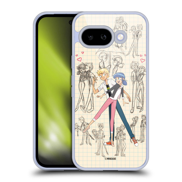 Miraculous Ladybug Sketches Marinette And Adrien Soft Gel Case for Google Pixel 9A