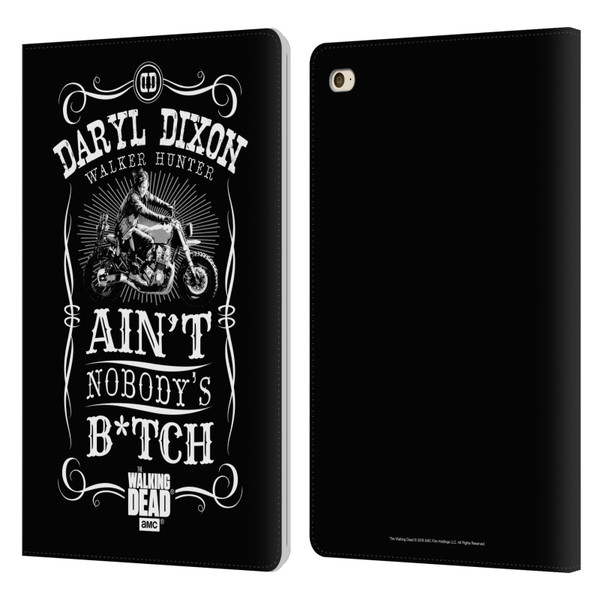 AMC The Walking Dead Daryl Dixon Biker Art Motorcycle Black White Leather Book Wallet Case Cover For Apple iPad mini 4