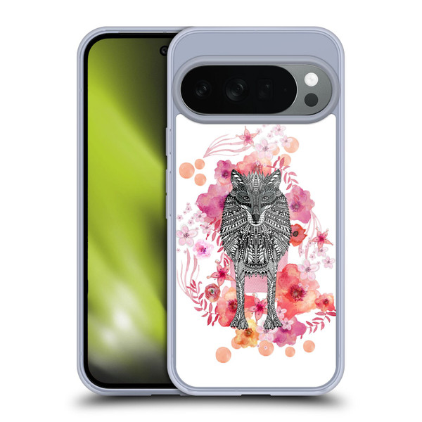 Monika Strigel Animals And Flowers Wolf Soft Gel Case for Google Pixel 10