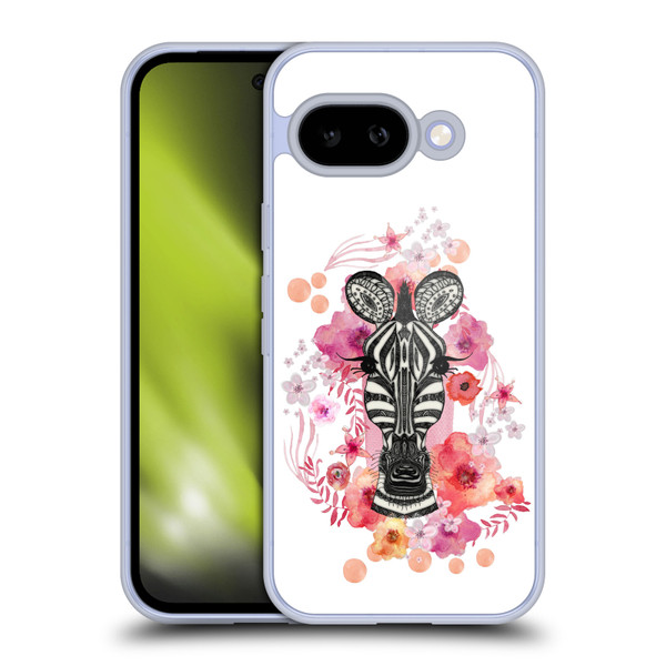 Monika Strigel Animals And Flowers Zebra Soft Gel Case for Google Pixel 9A