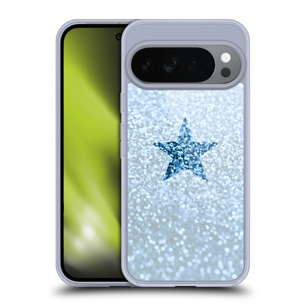 Monika Strigel Glitter Star Pastel Rainy Blue Soft Gel Case for Google Pixel 10