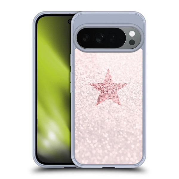 Monika Strigel Glitter Star Pastel Rose Pink Soft Gel Case for Google Pixel 10