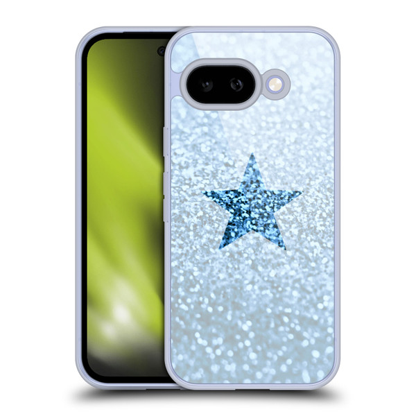 Monika Strigel Glitter Star Pastel Rainy Blue Soft Gel Case for Google Pixel 9A