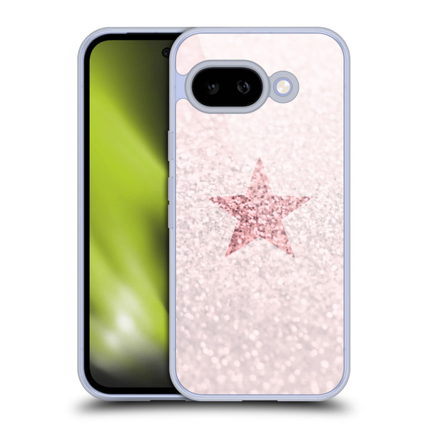 Monika Strigel Glitter Star Pastel Rose Pink Soft Gel Case for Google Pixel 9A