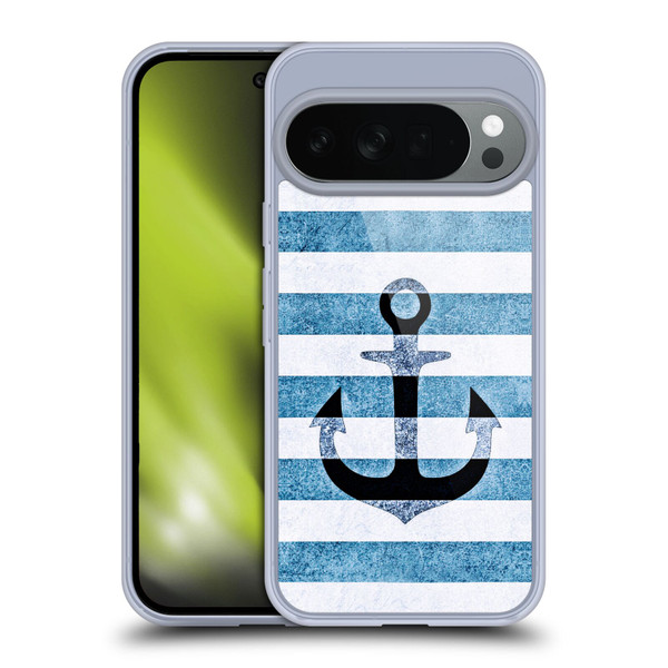 Monika Strigel Vintage Anchors Indigo Soft Gel Case for Google Pixel 10