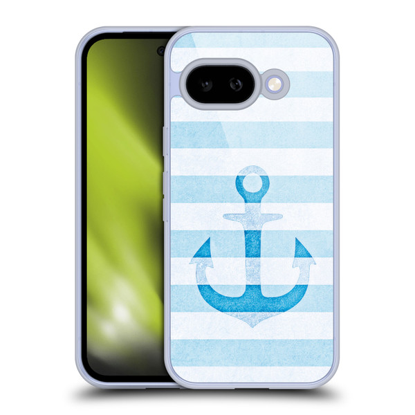 Monika Strigel Vintage Anchors Blue Soft Gel Case for Google Pixel 9A