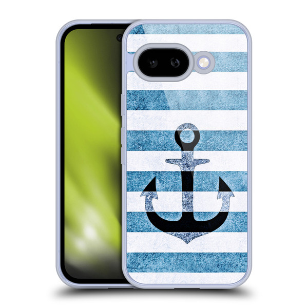 Monika Strigel Vintage Anchors Indigo Soft Gel Case for Google Pixel 9A