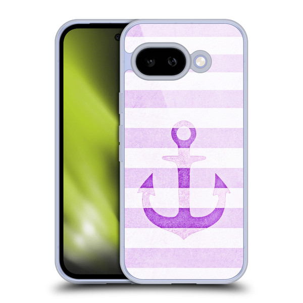 Monika Strigel Vintage Anchors Lavender Soft Gel Case for Google Pixel 9A