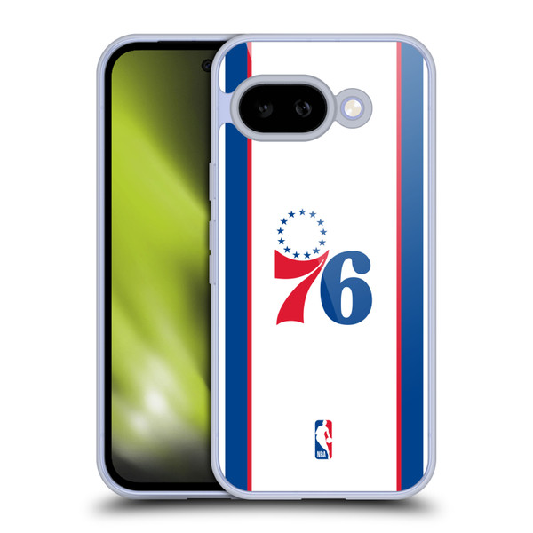 NBA Philadelphia 76ers Logo White Design Soft Gel Case for Google Pixel 9A