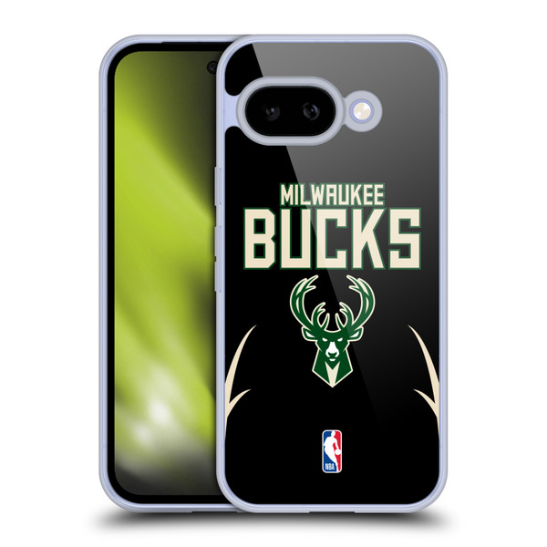 NBA Milwaukee Bucks Logo Black Design Soft Gel Case for Google Pixel 9A