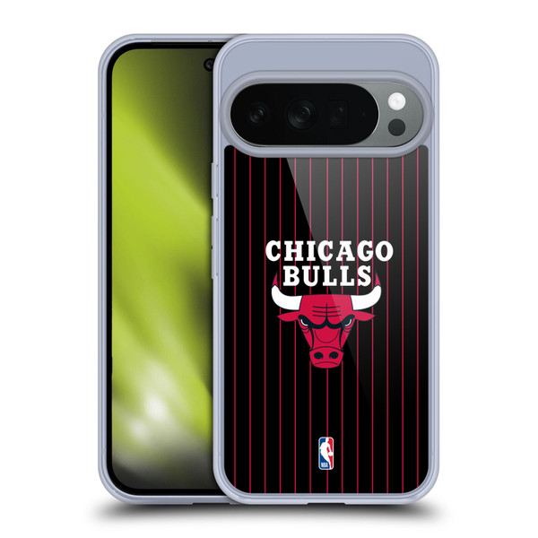 NBA Chicago Bulls Logo Black Pinstripe Design Soft Gel Case for Google Pixel 10