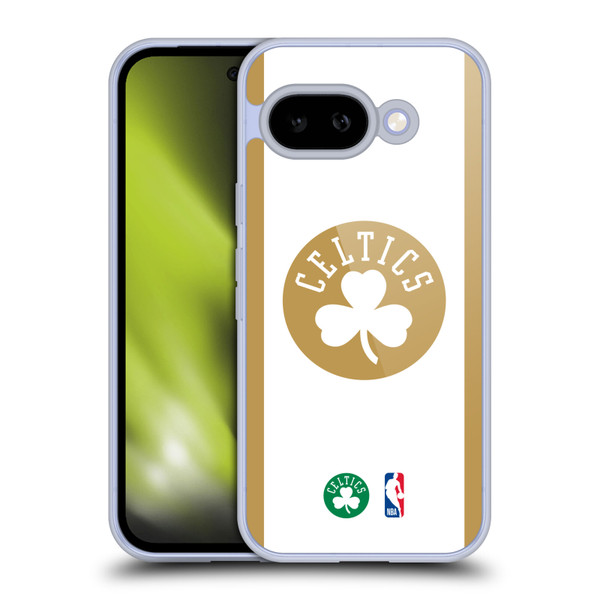 NBA Boston Celtics Logo White Gold Design Soft Gel Case for Google Pixel 9A