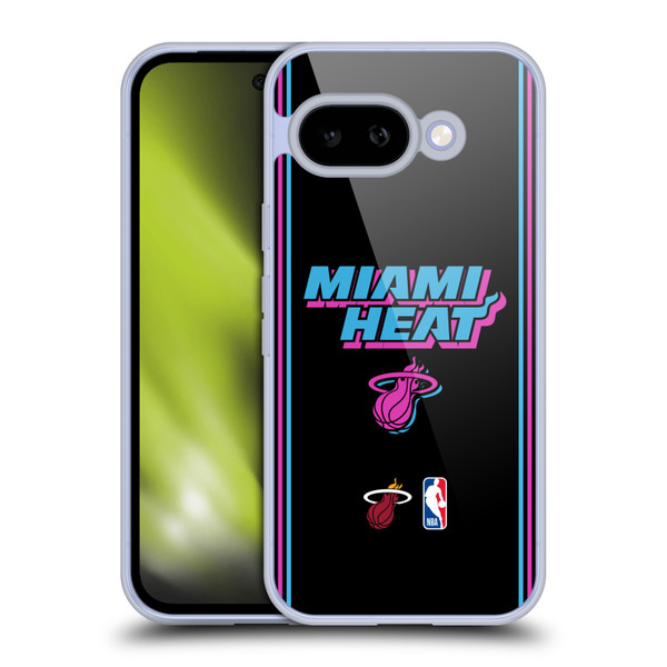 NBA Miami Heat Logo Black Vice Nights Design Soft Gel Case for Google Pixel 9A
