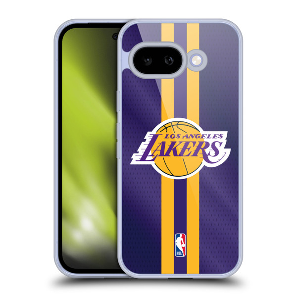 NBA Los Angeles Lakers Stripes Soft Gel Case for Google Pixel 9A