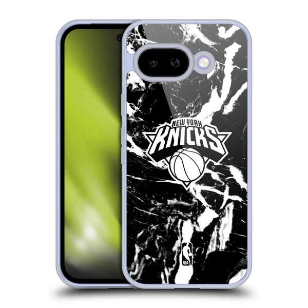 NBA New York Knicks Black Marble Soft Gel Case for Google Pixel 9A