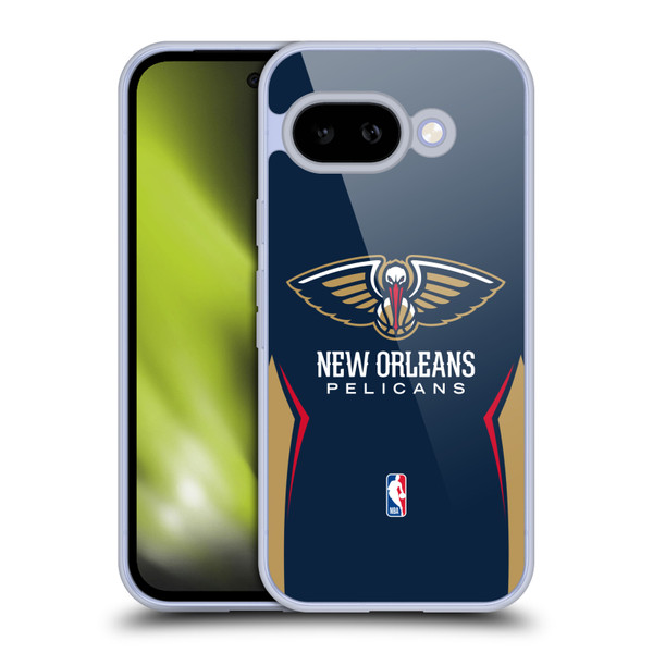 NBA New Orleans Pelicans Logo Navy Blue Design Soft Gel Case for Google Pixel 9A