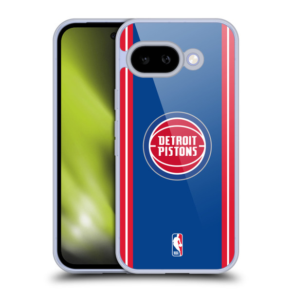 NBA Detroit Pistons Logo Blue Design Soft Gel Case for Google Pixel 9A