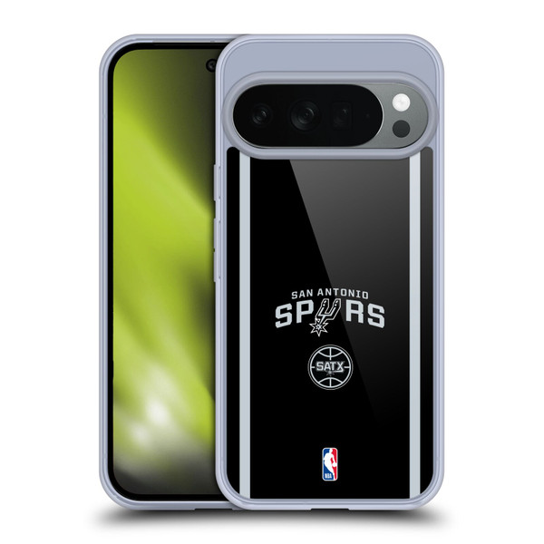 NBA San Antonio Spurs Logo Black Design Soft Gel Case for Google Pixel 10