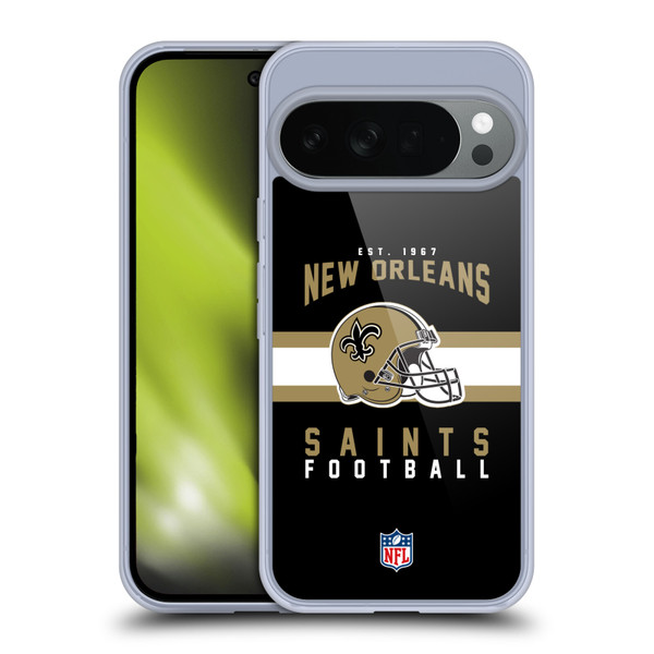 NFL New Orleans Saints Graphics Helmet Typography Soft Gel Case for Google Pixel 10