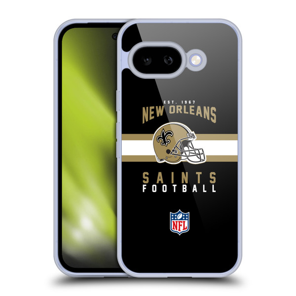 NFL New Orleans Saints Graphics Helmet Typography Soft Gel Case for Google Pixel 9A