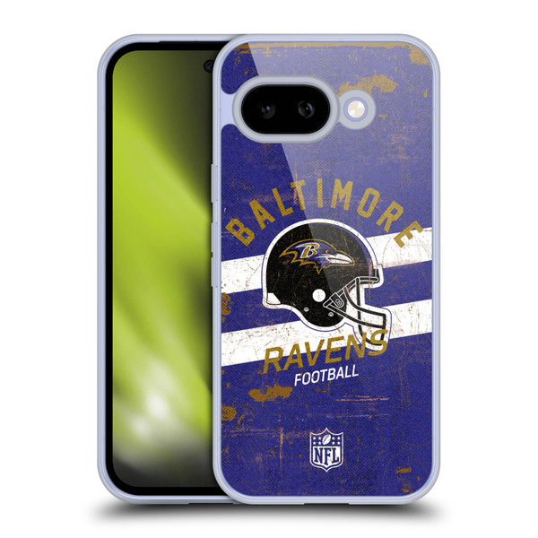 NFL Baltimore Ravens Logo Art Helmet Distressed Soft Gel Case for Google Pixel 9A
