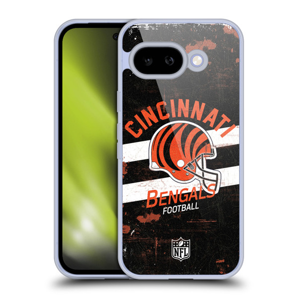 NFL Cincinnati Bengals Logo Art Helmet Distressed Soft Gel Case for Google Pixel 9A
