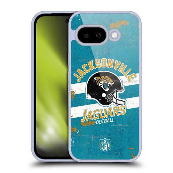 NFL Jacksonville Jaguars Logo Art Helmet Distressed Soft Gel Case for Google Pixel 9A